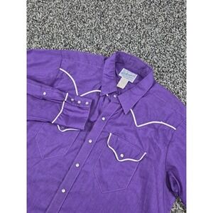 Rockmount Ranch Wear Pearl Snap Purple Custom Fit Western Shirt USA 17-35